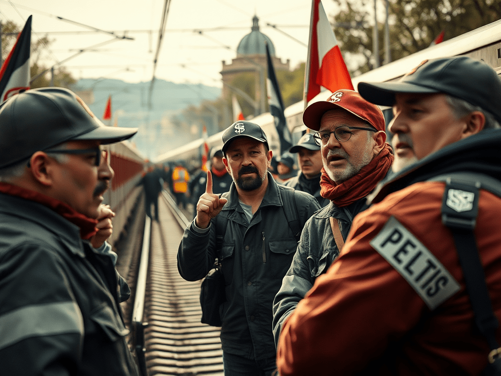 Protests of railway workers in Italy