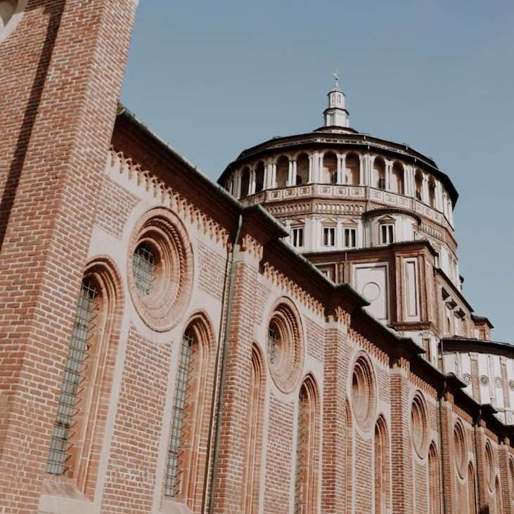 sunlit santa maria delle grazie church in milan