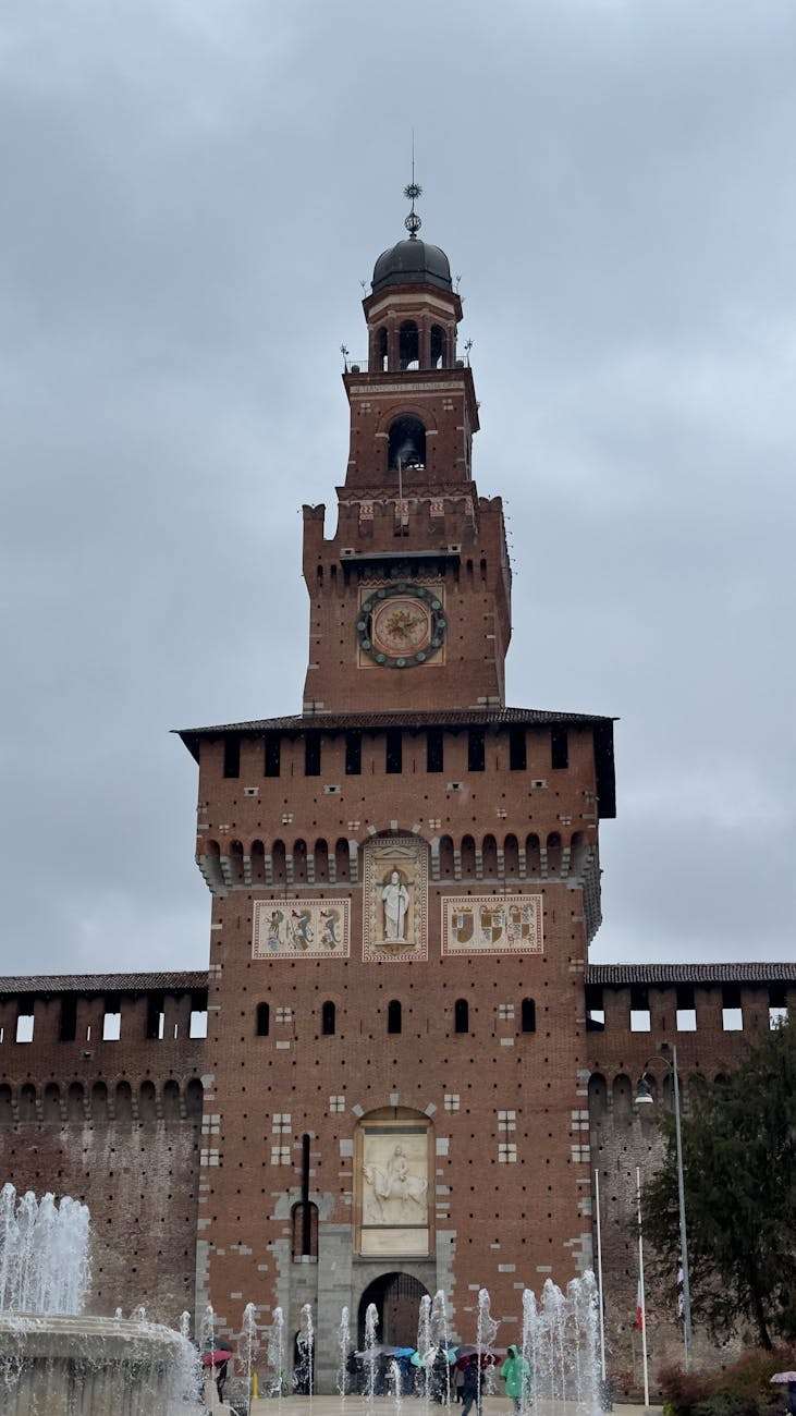 facade of the castello sforzesco in milan italy
