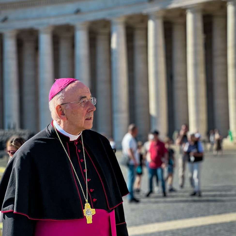 Priest standing in Vatican City for jubilee